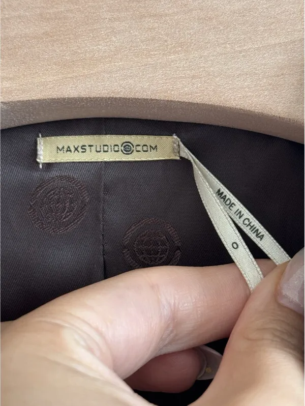 Max Studio Women’s 100% Pure Cashmere Plaid Blazer Jacket Brown Size 0 - Image 2