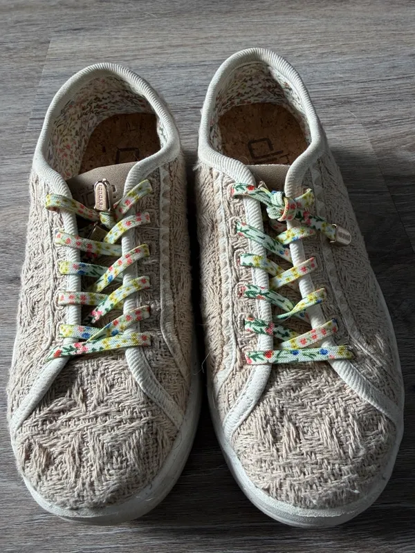Hey Dude Karina Nut Crochet Sneakers w/ Floral Laces Women’s Size 5 - Image 11
