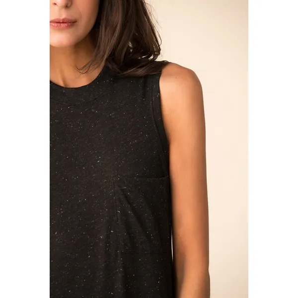 ATM Anthony Thomas Melillo Black Speckled‎ Maxi Pocket Jersey Tank Dress Large - Image 4