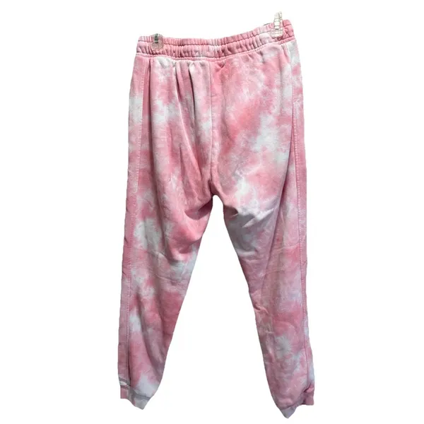 Dip Tie Dye Pink/White Jogger Sweatpants Elastic/Tie Waist Size Medium Hippie‎ - Image 3