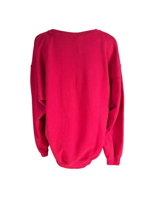 Jerzees Nublend red long sleeve crewneck snowflake print pullover sweatshirt L - Image 4