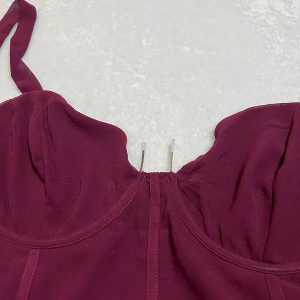 NEW Lulus Sincerely Poised Plum Backless Bustier Tiered Maxi Dress Size XXL HOCO - Image 11