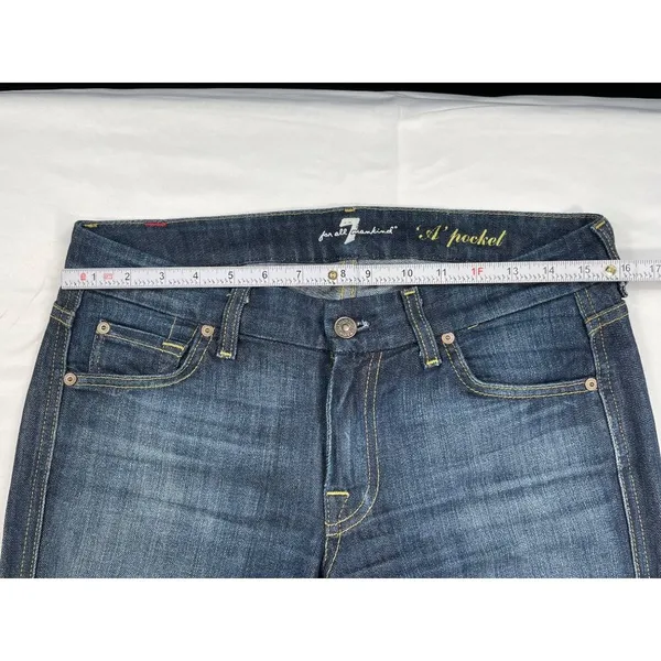 7 For All Mankind SKU 7550 Bootcut Womens Denim Jeans Size 27 - Image 3