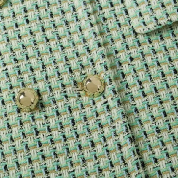 NWT MNG Double-breasted tweed jacket Green Medium - Image 8