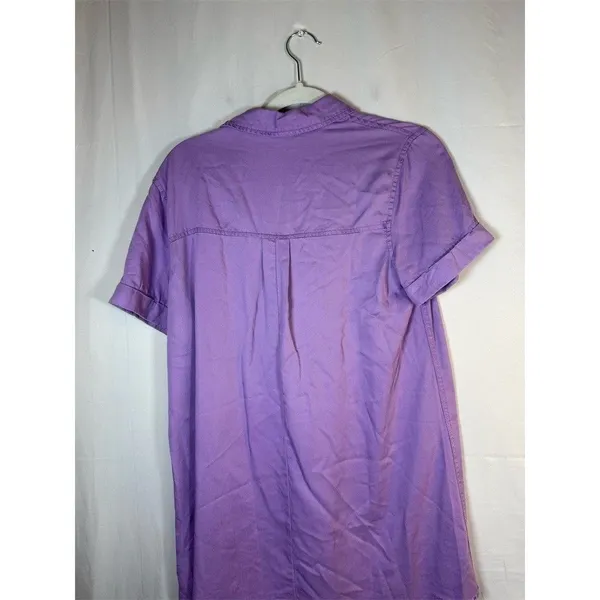Day + Moon Shirt Dress Womens Size S Purple Denim Mini Short Sleeve - Image 11