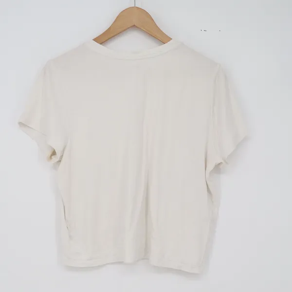 Old Navy T-Shirt Womens XL Solid Off-White Cotton Modal Stretch Basic Good - Image 5