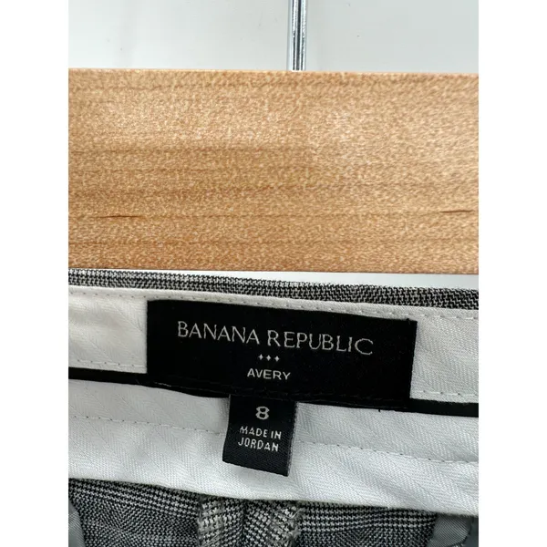Banana Republic Gray Avery Glen Plaid Tie Waist Tailored Ankle Pant‎ Womens 8 - Image 7