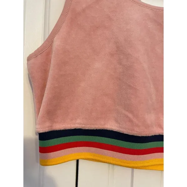 Wild Fable Crop Top Retro Pink Rainbow Striped Hem NWT‎ Y2K Aesthetic Size M - Image 5