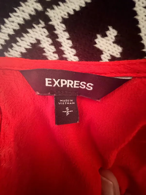 Express Red wrap top jumpsuit - Image 2