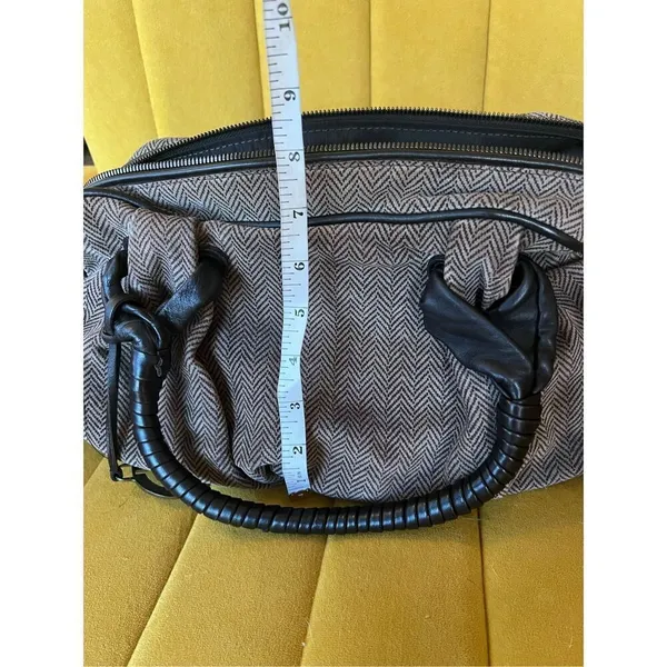 Giorgio Armani vintage fabric with Leather Hand Bag - Image 10