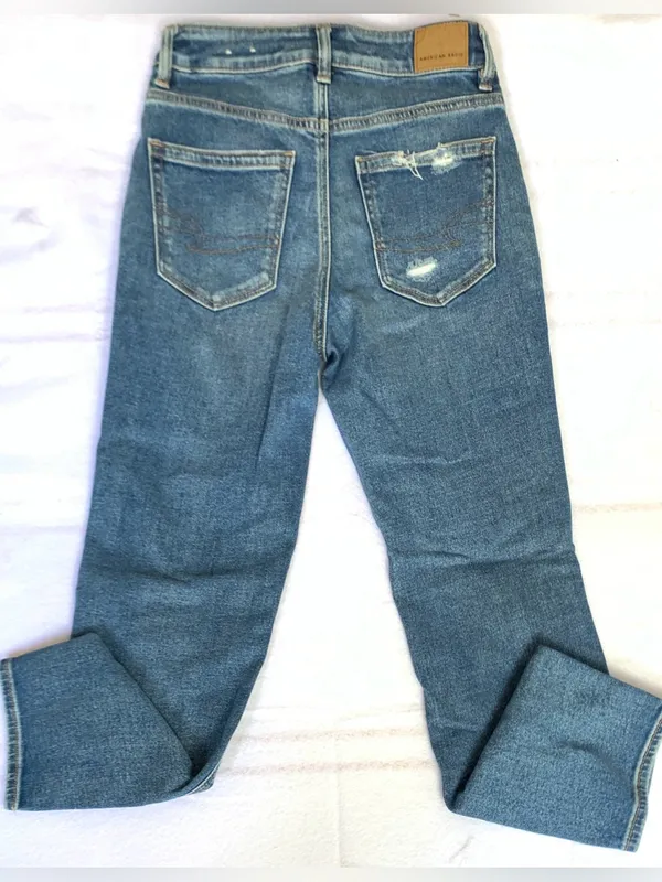 aerie Distressed Blue Boyfriend Jeans - Image 2