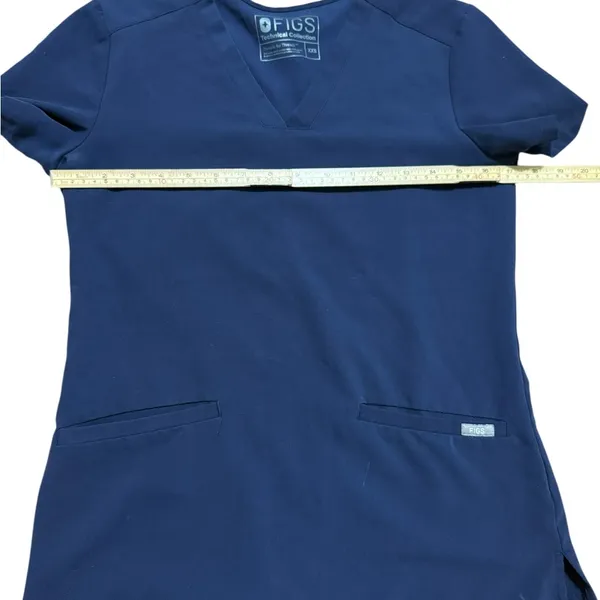 Figs‎ Deep Navy Blue V-Neck Scrub Top Nurses Medical Provider Sz XXS - Image 5