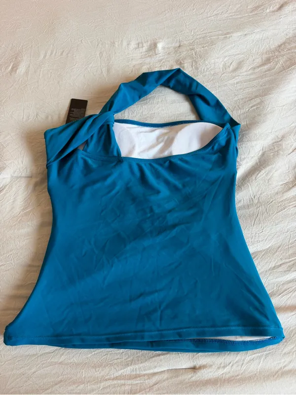 Temp Me Removable Padded Push Up Bra‎ Swim Top Asymmetric Cut Swim Top - Image 3
