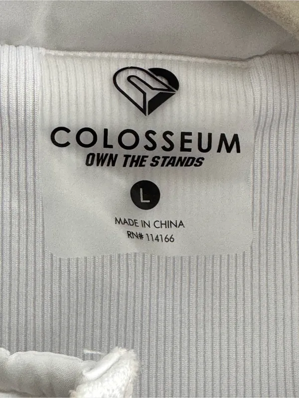 Colosseum UNC Tar Heels Women’s Large White Quilted Full Zip Vest - Image 2