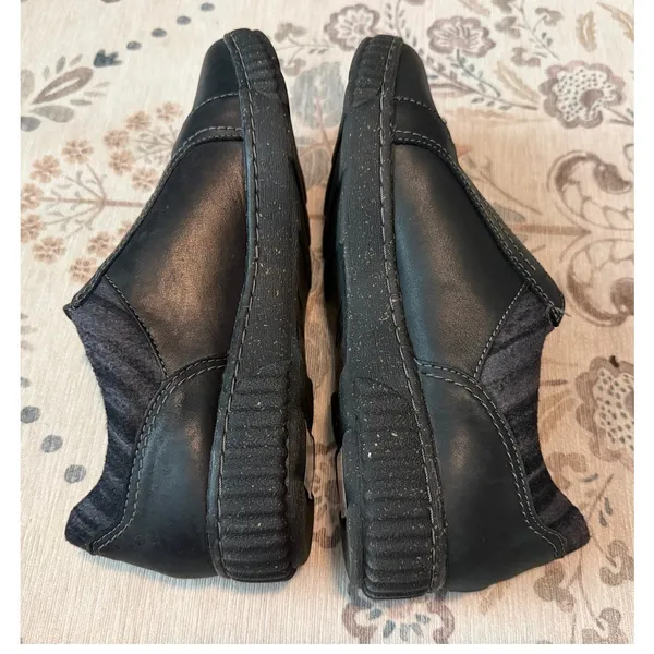 Clarks Collection Caroline Cove Black Leather Side Zip Loafers Shoes Women's 9 M - Image 7
