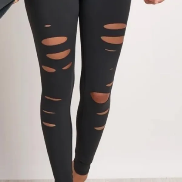 Alo Yoga High Waist Ripped Warrior Legging - Image 5