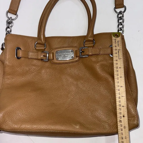 MICHAEL‎ KORS HAMILTON HOBO SHOULDER SATCHEL TOTE BAG Brown LEATHER - Image 5