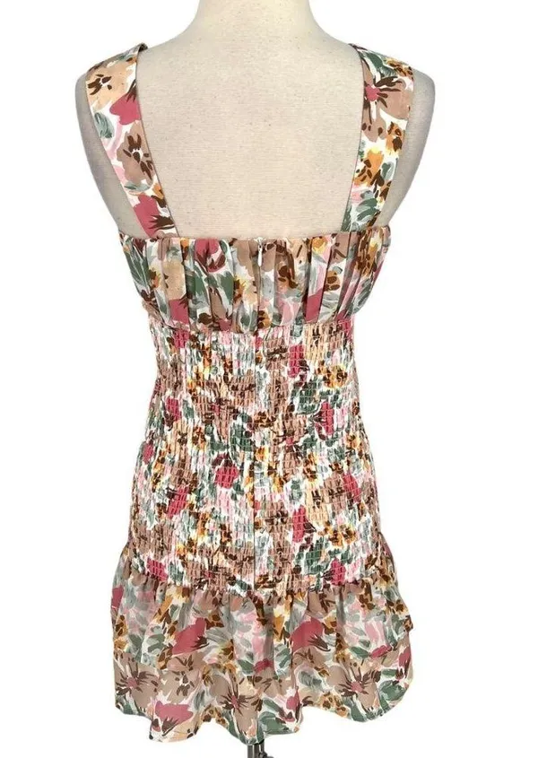 Runaway Acantha Floral Sweetheart Smocked Bodycon Mini Dress Size XL NWT - Image 7