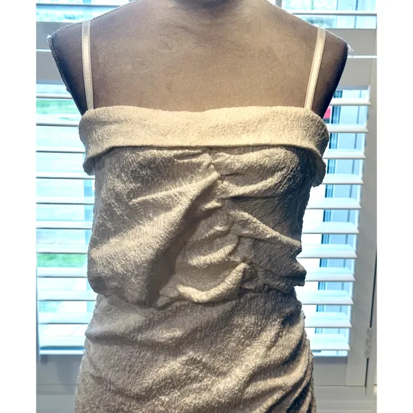 ASOS Women's White Strappy Textured Sleeveless Mini Dress Ruched 6 NWT - Image 2