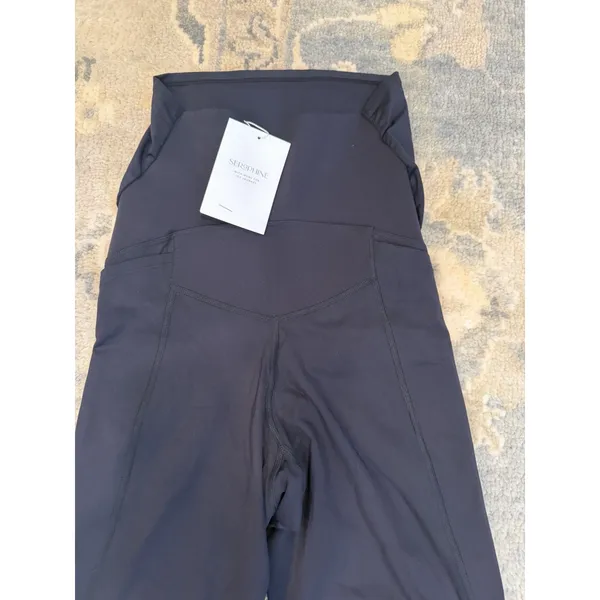 Seraphine Active Maternity Flare Leggings Over The Belly Buttery Soft XS Black - Image 2