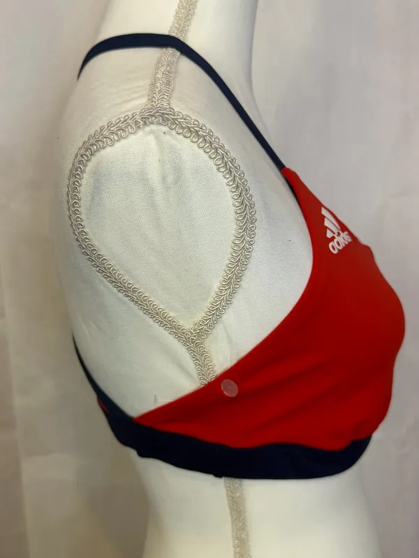 adidas Red and Navy Performance Sports Bra - Image 5