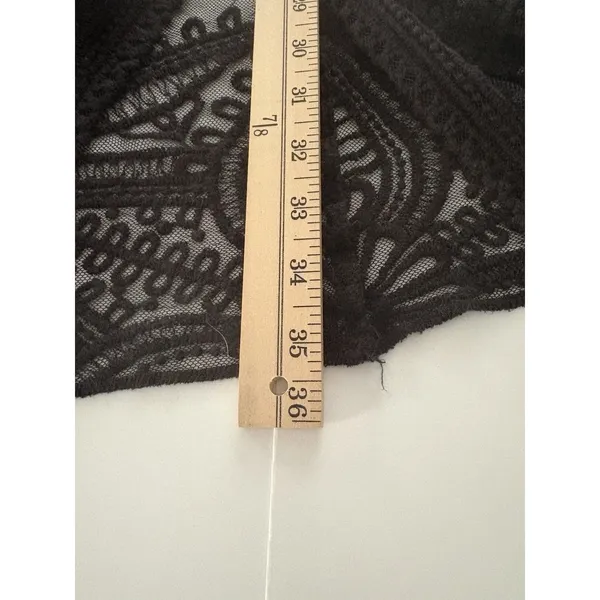Black Mesh Lace Open Front Duster L Cardigan Boho Festival Witchy Whimsigoth - Image 7