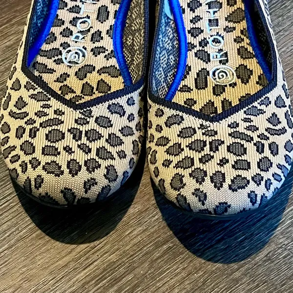 Rothy's The Flat Leopard Print Knit Round Toe Ballet Flats Size 7 - Image 5