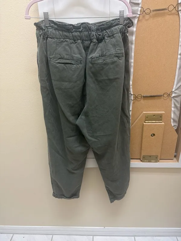 Free People Ready To Run Paperbag Pants Olive Green Size M - Image 5