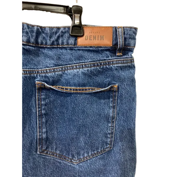 Women's Sezane Denim Wide Leg Jeans Dark Wash Blue Size FR 46/US 14-16 (38x32) - Image 7
