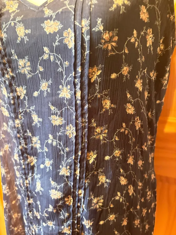 Abercrombie & Fitch floral drop-waist mini dress blue floral women’s M vintage - Image 5