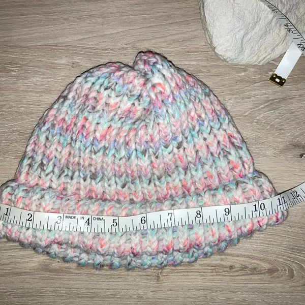 Handmade loom knitted multicolor adult beanie winter fashion - Image 3