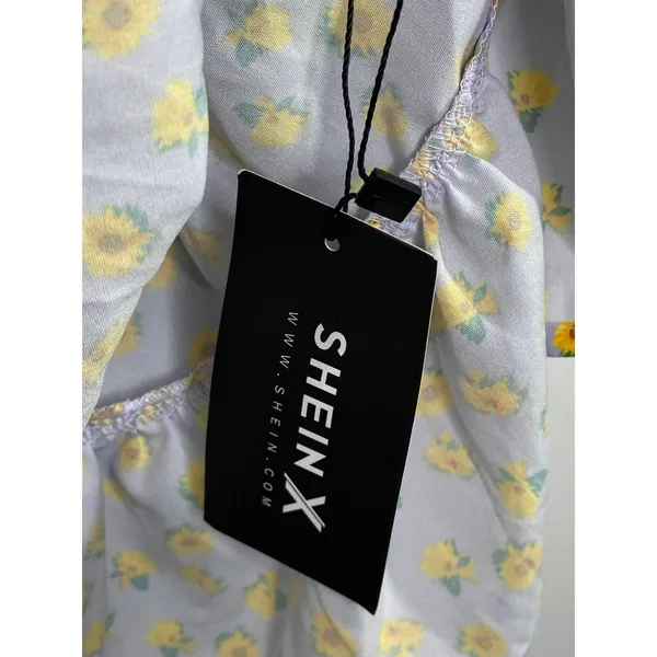 Shein X Womens Purple Sunflower Babydoll‎ Mini Dress Size S Sweetheart Sundress - Image 6