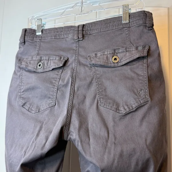 KUHL Women Trekr 14 Gray Hiking Utility Cargo Pants Tapered Leg Outdoor Trousers - Image 7