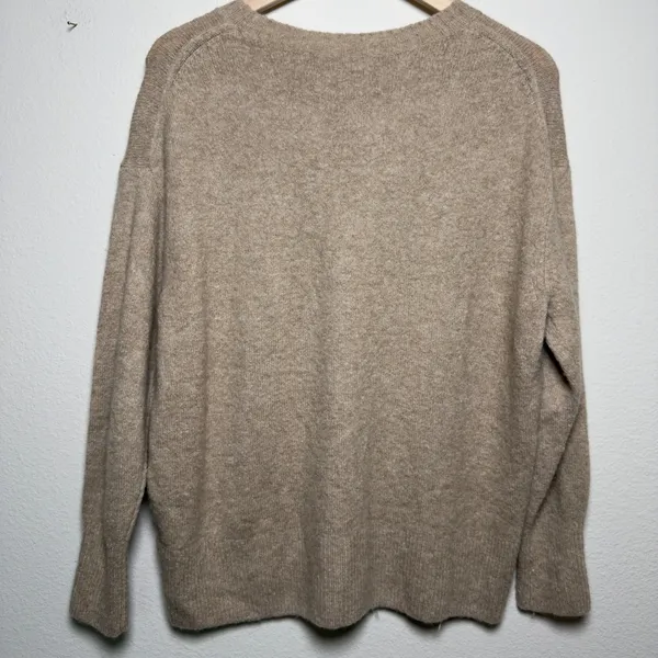J.Crew Women Wool Alpaca Merino Sweater XS Tan Beige Crewneck Oversized Academia - Image 4