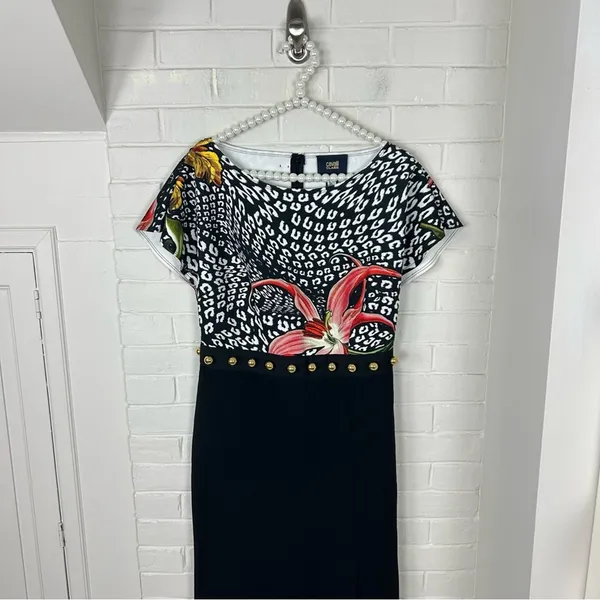 NWT Cavalli Class by Roberto Cavalli Printed Embellished Dress Size US 6 - Image 3