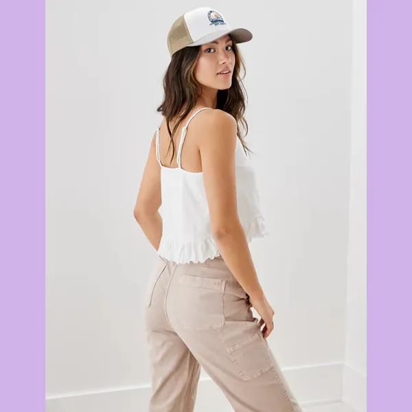 American Eagle NWT White Cropped Relaxed Cami - Image 3