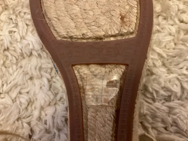 Blue Tan Cream Knit Wedge J.Crew Woven Espadrille Platform Sandal Heels - Image 3