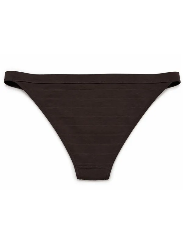 H&M Chocolate Brown Bikini Set NWOT Size‎ 12 Textured Stripe Swimwear - Image 3