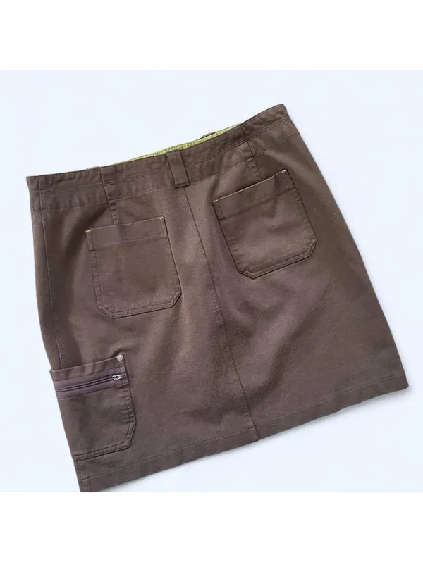 Vintage Y2K utility mini skirt coastal indie sleaze cargo mini skirt size XL 🤎 - Image 3