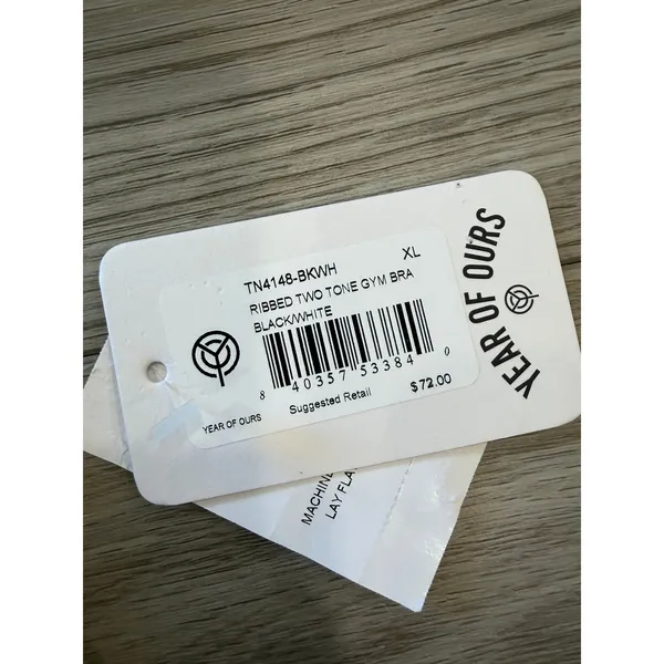 Year of Ours Black Ribbed Gym Bra Classic Racerback Active NWT XL - Image 5