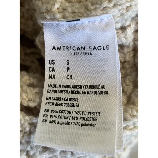 American Eagle Chunky Open Knit Sweater‎ Crew Neck Short Sleeve Size Small - Image 6