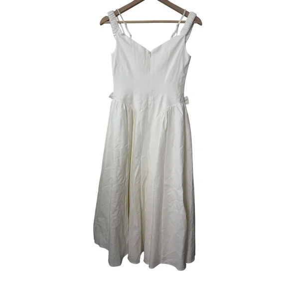 ASTR the Label Elvinia Dress White Off Shoulder Midi Pleated Bridal Bows - Image 7