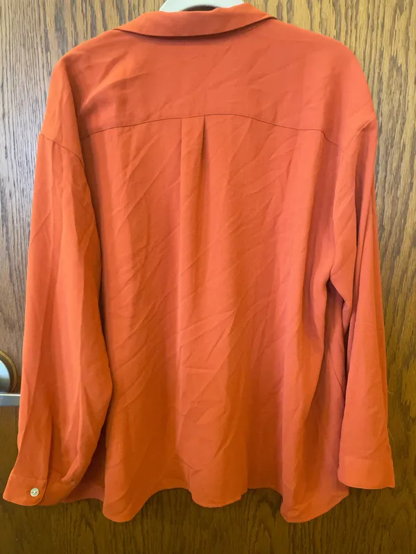 J Jill Top Womens Rust Orange Button Up Long Sleeve Classic XLP - Image 6