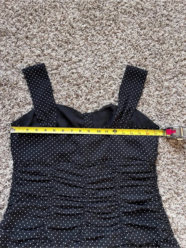 Bandolino Ruched Polka Dot Button Down Tank Top Black Size 10 - Image 7