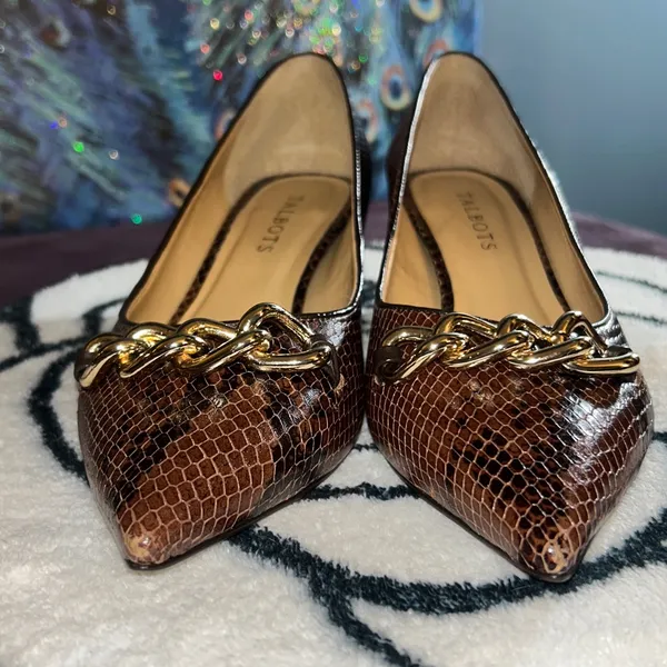Talbots Size 8 Snakeskin Kitten Heels - Image 3