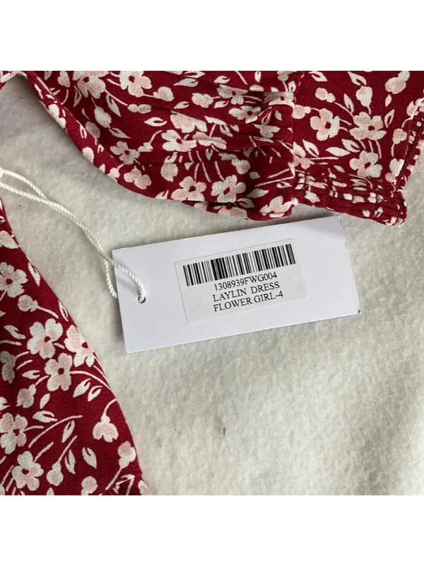 NWT Reformation Laylin mini dress red pink FLOWER GIRL SZ4 bust 32in - Image 3