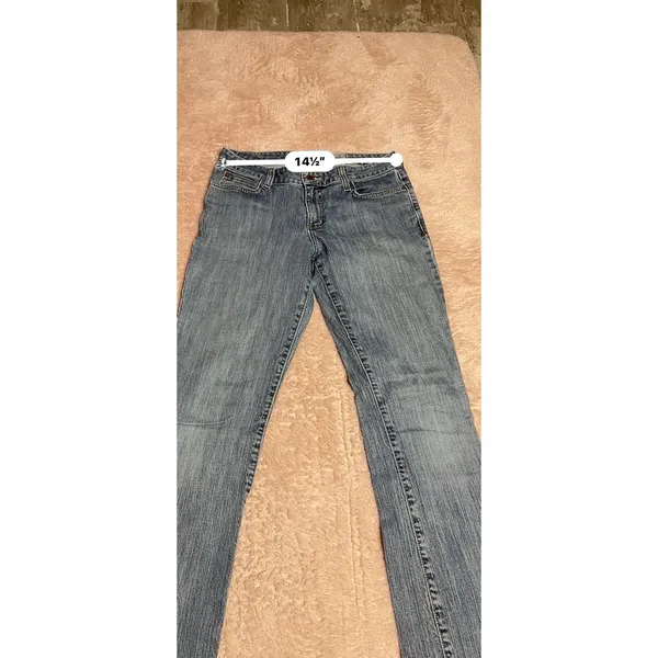 Eddie Bauer Jeans‎ Women's 6L Blue Cotton Denim Mid Rise Wide Leg Casual Bin11 - Image 4