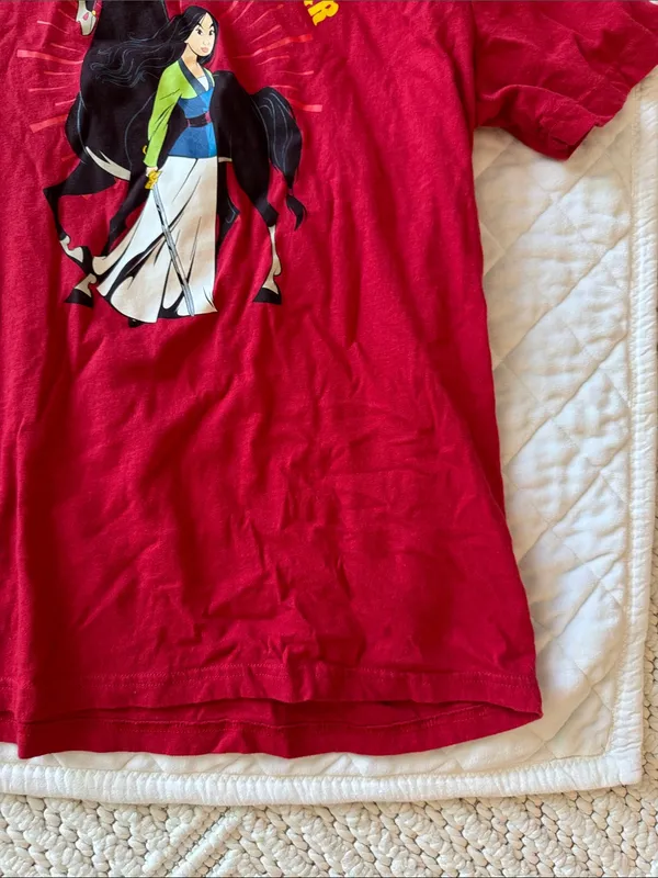 Old Navy Disney Red Lunar New Year Tee with Mulan and Horse Graphic - Image 4