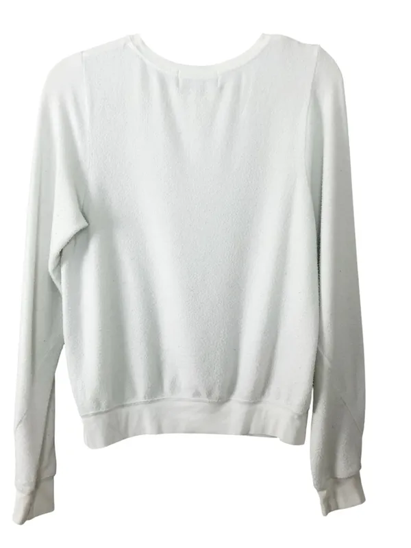 Wildfox Foxy Lady White Crewneck Fleece Sweatshirt Gold Foil Text XS Women’s - Image 7