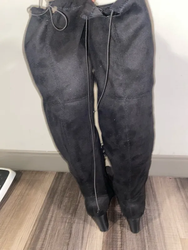 Women's Black Over-the-Knee Heeled Boots - Image 6